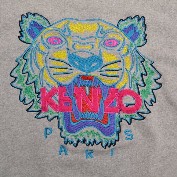 Kenzo Kids Logo-Embroidered Gray Cotton Sweatshirt Size Large - Picture 3 of 7